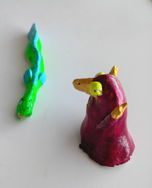 2 Fantasy Ceramic Figurines